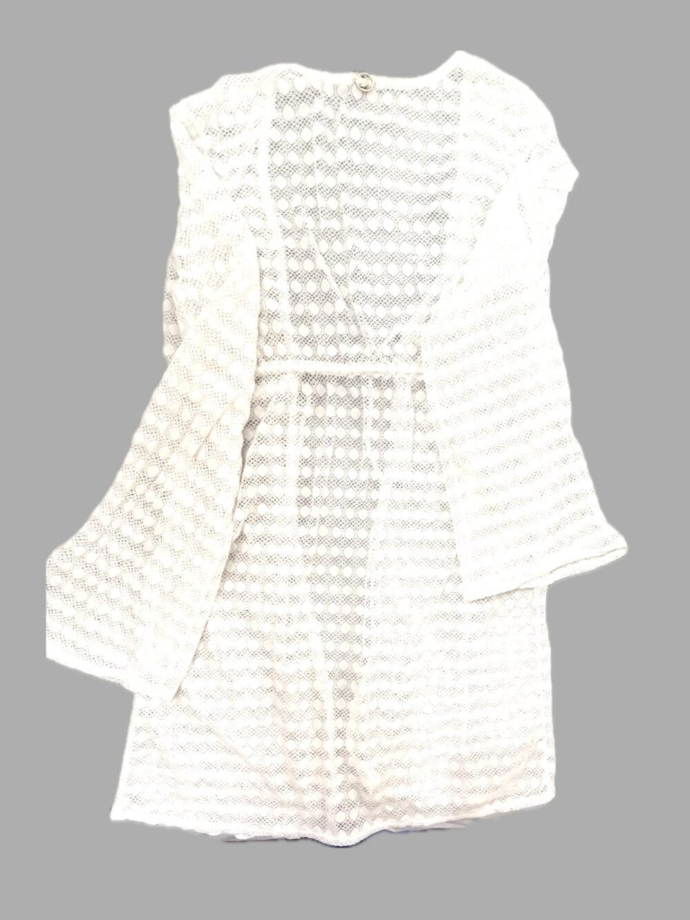 Jantzen Long Sleeve White Eyelet Tie-Front Swim Cover-Up - Size Small (Est) - Picture 7 of 12